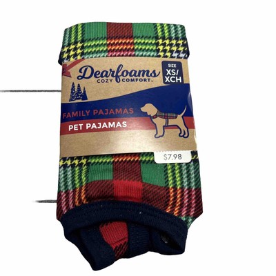 Dearfoams Cozy Comfort Family Plaid Pet Pajamas Dog Size XS NWT-image