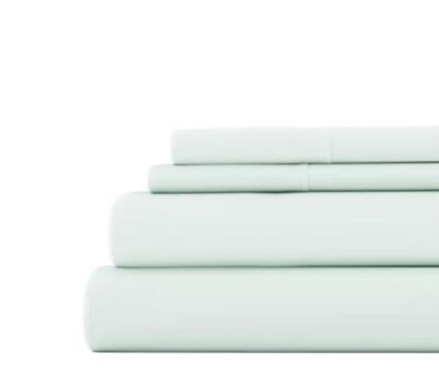 Becky Cameron Premium Ultra Soft 4 PC Mint Solid Microfiber Twin Bed Sheet Set-image