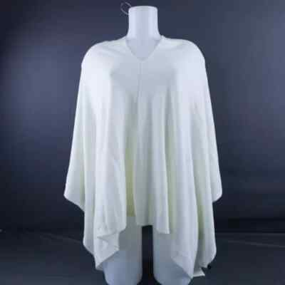 Womens Cape Sweater Off White OS Cozy Minimalist Layer Blanketcore Quiet Luxury-image