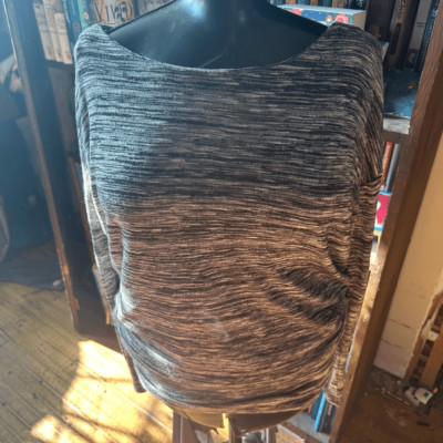 White House Black Market heathered M layered cozy top-image