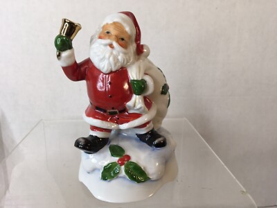 Vtg Ceramic Wind Up Musical Ceramic Santa Clause Japan Santa Clause Is Coming To-image
