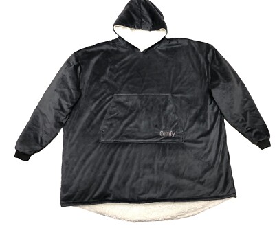 The Comfy Original Wearable Blanket Hoodie Adult OS Gray Oversized Lounge Sherpa-image