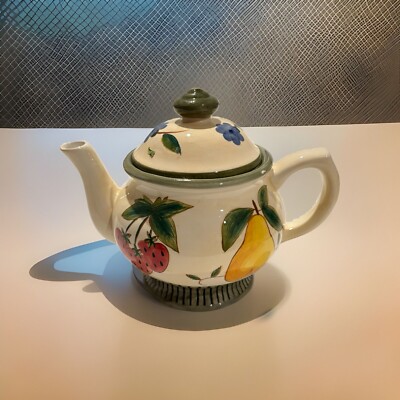 Teapot  Jay Import Fruit & Vine Glazed Pattern Design-image