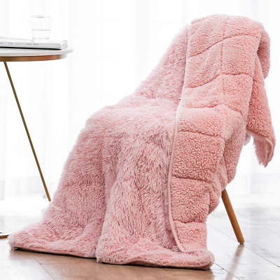 Wemore Shaggy Long Fur Faux Fur Weighted Blanket, Cozy and Fluffy Plush Sherpa L-image