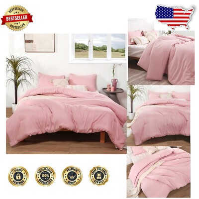 Soft Lightweight King Comforter Set in Pink - 3pc Boho Design for Cozy Sleep-image
