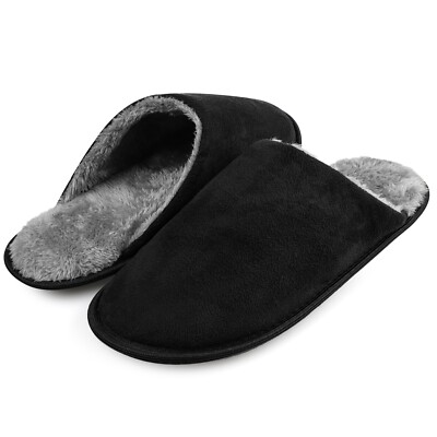 riemot Mens Memory Foam Slippers Cozy Comfortable Slip On House Slippers Shoes-image