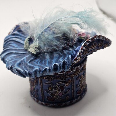 Nostalgia Hat Design Trinket Box Popular Imports Ornate With Feather-image