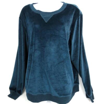 Honeydew Women's Teal Blue Soft Velour Long Sleeve Scoop Neck Sleep Top Sz XXL-image