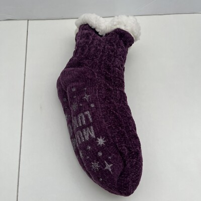 Fuzzy Socks For  Woman, Purple, Winter Warm Soft Cozy Fluffy Large Socks-image