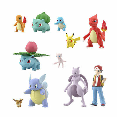 Pokemon Scale World Kanto Mini Figure Collection Mew Mewtwo Bulbasuar Pikachu-image