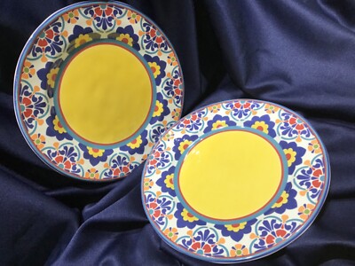 PIER 1 CASITA set of 2 IRONSTONE DINNER PLATES never used NEW EXCELLENT PIER ONE-image