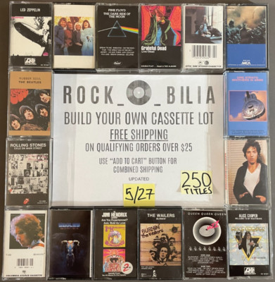 $1 and UP ARENA ROCK VAN HALEN PINK FLOYD RUSH ZEP BUILD YOUR LOT CASSETTE TAPES-image