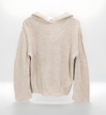 NWT Abound Beige Cozy Hooded Long Sleeve Bohemian Sweater Pullover XSmall-image