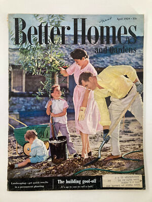VTG Better Homes & Gardens Magazine April 1959 Landscaping in Permanent Planting-image