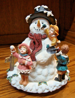 Vtg Christmas FROSTY THE SNOWMAN Wind Up Rotating Music Box 8