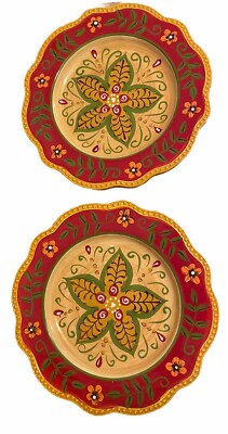 Pier 1 Imports Juliana Plate Salad Bread Dessert Hand Painted 8.5” Set of 2 NEW-image