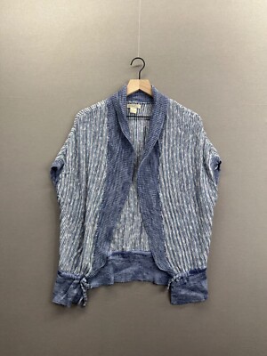 Lucky Brand Womens Blue Cardigan Knitted Sleeveless Size M-image