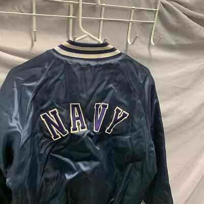 Vintage Swingster Jacket Adult Large Blue Long Sleeve Navy 80s Embroidered Men’s-image