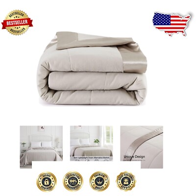 All-Season Twin Blanket with Satin Edges - Cozy, Soft, and Stain-Resistant-image