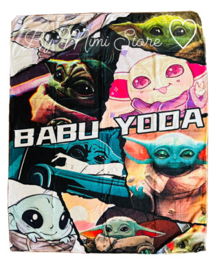 The Mandalorian Baby Yoda Soft & Cozy Fleece Throw Blanket 50 x 60in BABU YODA G-image