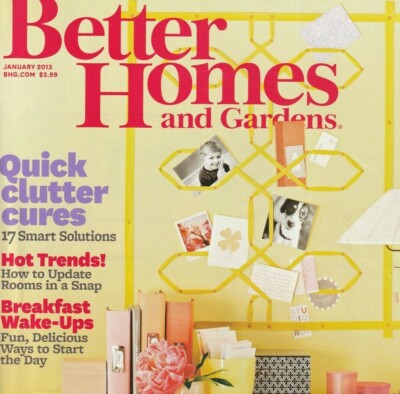 Better Homes and Gardens Magazine Jan 2013 Clutter Cures Breakfast Ribbon Wall-image