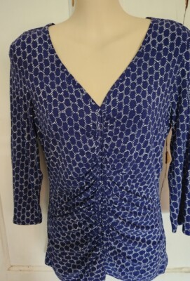 Women's Top By Designer Adrianna Papele Size M Blue Stylish Stretch Cozy Comfort-image