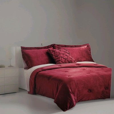 New 10 Piece Velvet Full Size Comforter Set Bed in a Bag Sheets Pillows Shams-image