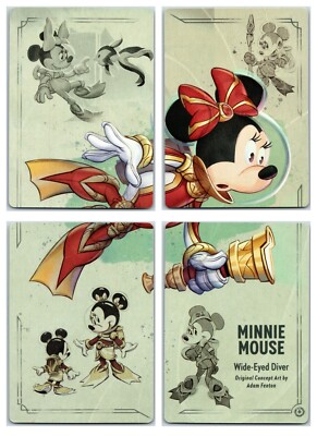 RISE OF THE FLOODBORN 4 Card Puzzle Complete Set Disney Lorcana Minnie Mouse-image