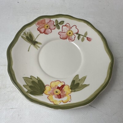 Pier 1 Imports Audrey Replacement Saucer Floral Earthenware-image