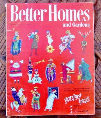 Oversize Better Homes & Gardens Dec Christmas Magazine 1958 Cherry Candle Cake 2-image