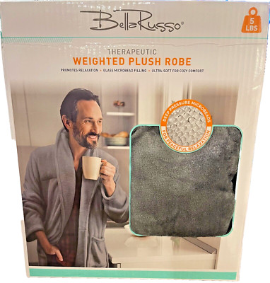 Bella Russo Therapeutic Weighted Plush Robe Ultra Soft For Cozy Comfort 5 LB NIB-image
