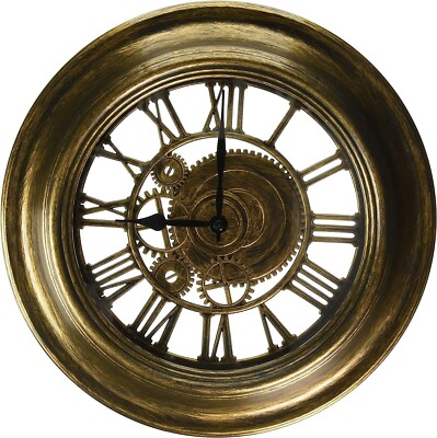 Kole Imports Gold Gear Design Wall Clock OS213-image