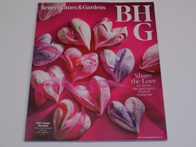 Better Homes Gardens Magazine Jan Feb 2023 Valentine Love Heart Shaped Meringue+-image