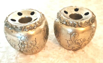 Vintage Holiday Imports Tarnish Protected Silverplate Candle Holder Cups RARE-image
