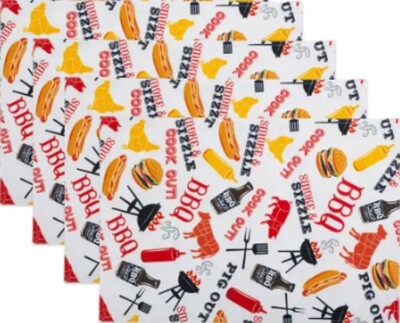 SET OF 4 FABRIC COTTON PLACEMATS(13x19