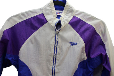 Vintage Reebok Track Jacket Wind Breaker Size M Colorful Great Look Retro-image