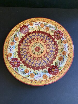 Pier 1 Imports Hand painted Helena Dinner Plate 10.25” Earthenware Floral-image