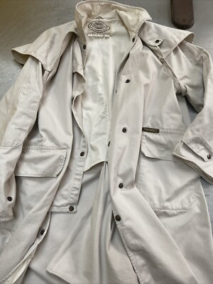 VGC Vintage Driza-Bone Australia Mens M-L (50in Chest) Long Trench Riding Coat-image