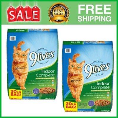 Pack of 2 9Lives Indoor Complete Nutrition Indoor Adult Cat Food, 20-Pound Bag-image