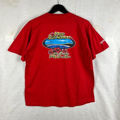 Vintage Gran Canaria Wind Surfing T-Shirt Red Large 90s Surfwear Retro Sports-image