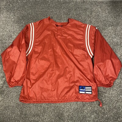 Vintage Adidas Team Athlete 2 Button Pullover Windbreaker- Size Medium Red-image