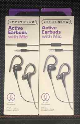 Infinitive Active Over The earbuds with mic, 2 pack Black LOT OF 2-image