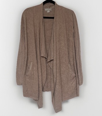 Barefoot Dreams Cardigan Womens S/M 903 Minimalist Cozy Chic Neutral Solid Drape-image