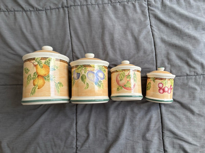 8pc PTS International Interiors NEWBURY Storage Canisters Set by Jay Import RARE-image