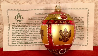 WHITEHURST IMPORTS German Imperial Egg Replica Mouthblown Easter Ornament-image