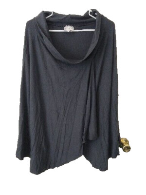 Soft Surroundings Poncho Womens Size PXL Slate Gray Blue Soft Cozy Cowl Neck-image
