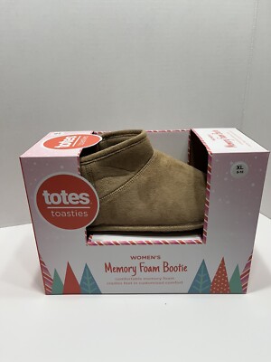 Totes Toasties Women’s XL 9-10 Memory Foam Bootie Dessert Beige-image
