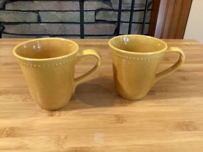 (2) Pier 1 Imports Spice Route Ginger Coffee Mugs Cups Stoneware-image
