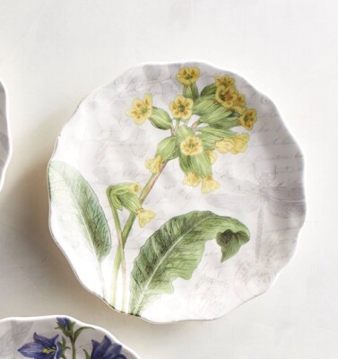 Pier1 Imports Set Of 3 Floral Salad Plates Discontinued Earthenware 9”-image