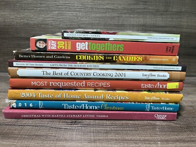 Lot of 9 Assorted Cookbooks Rachel Martha Taste Of Home Better Homes And Gardens-image
